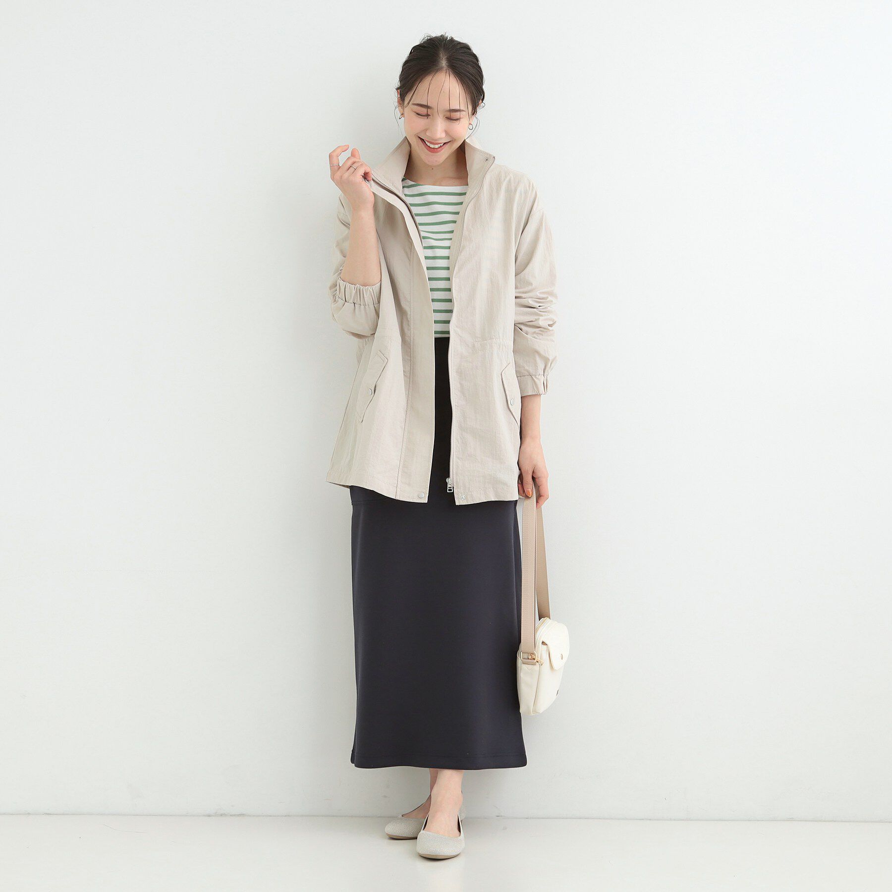 SHOO･LA･RUE「【防花粉/S-LL】女性らしさあふれる 軽やかスタンドブルゾン」|ブルゾン・スタジャン|