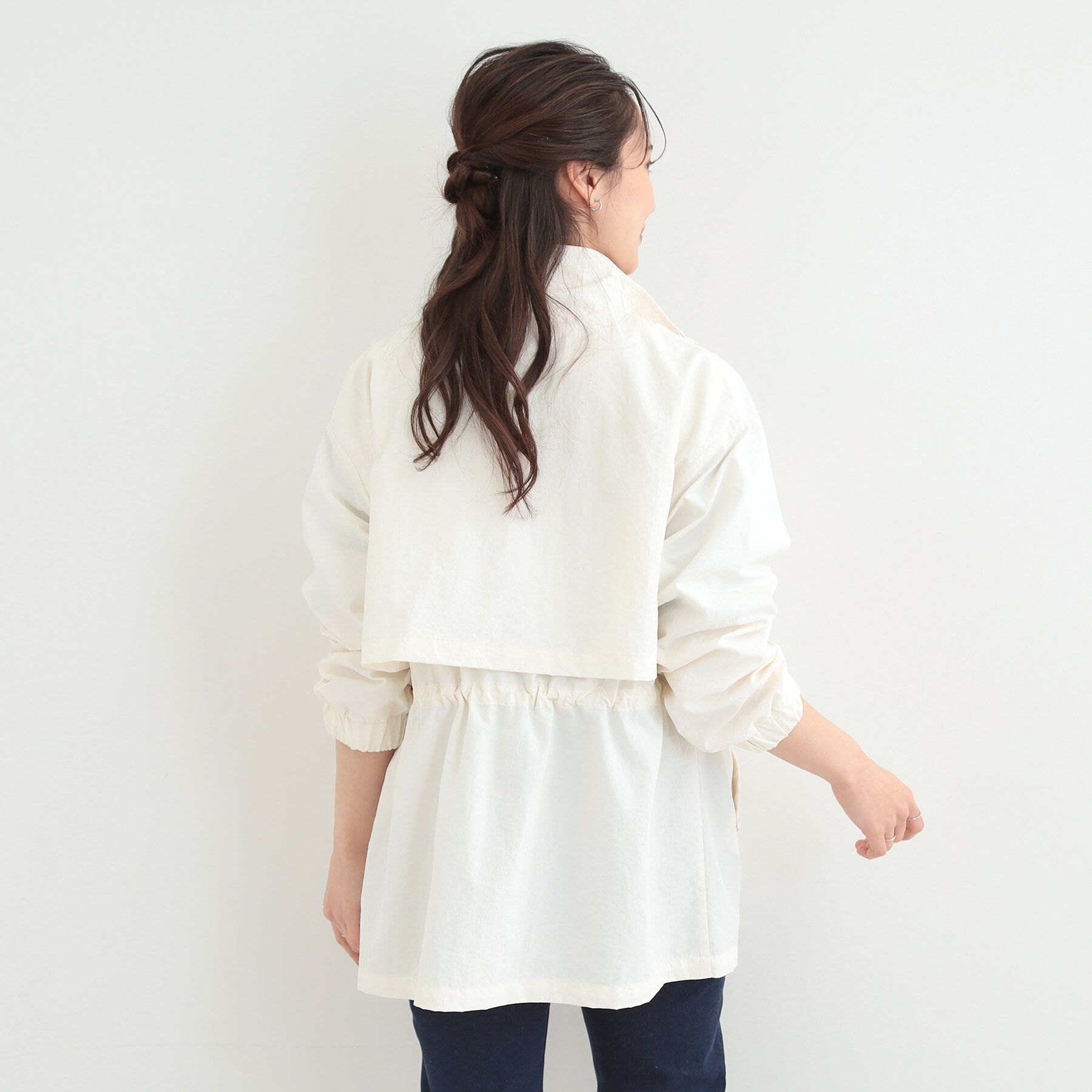 SHOO･LA･RUE「【防花粉/S-LL】女性らしさあふれる 軽やかスタンドブルゾン」|ブルゾン・スタジャン|