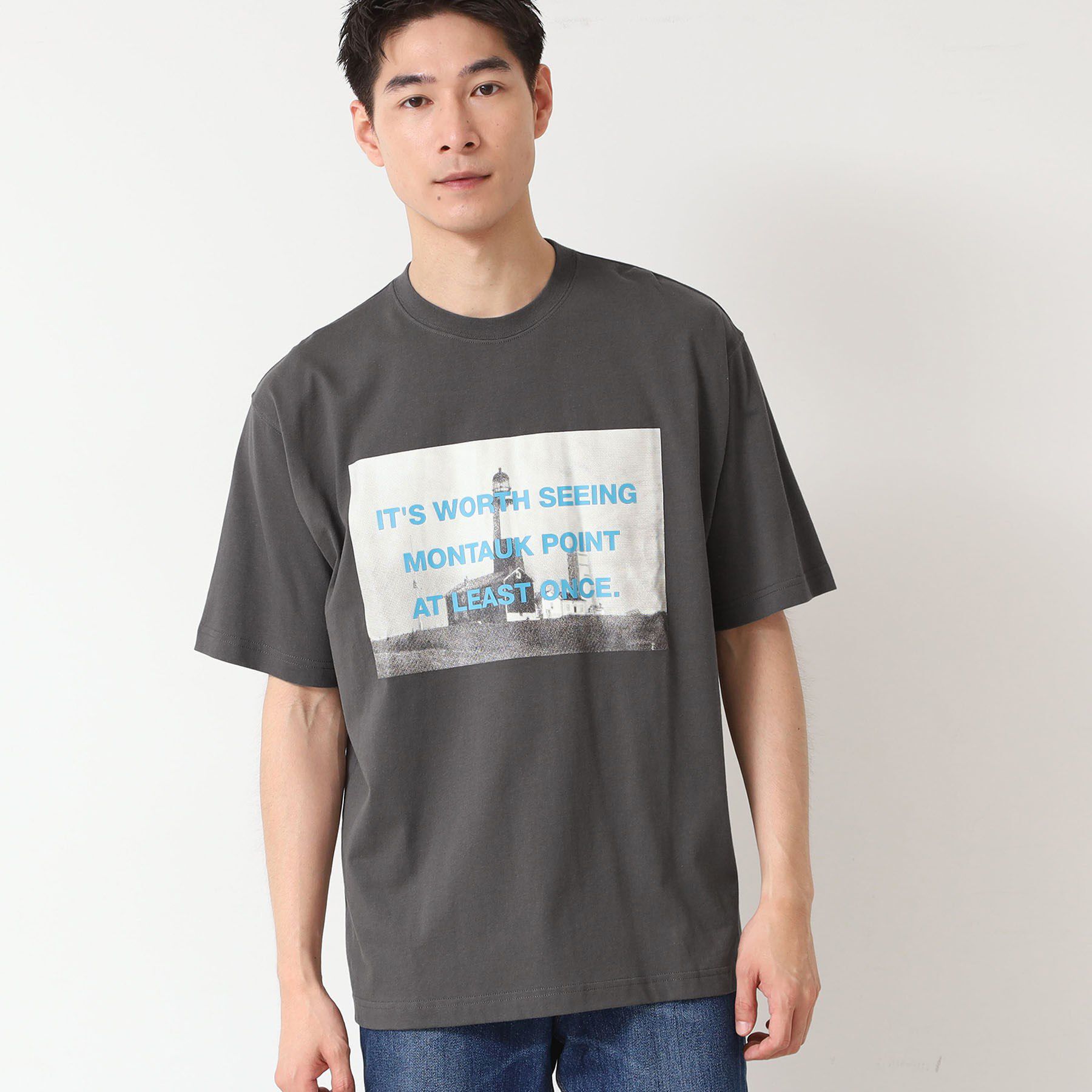 Dessin「【洗える】フォトプリントTシャツ」|Tシャツ・カットソー|チャコールグレー(0