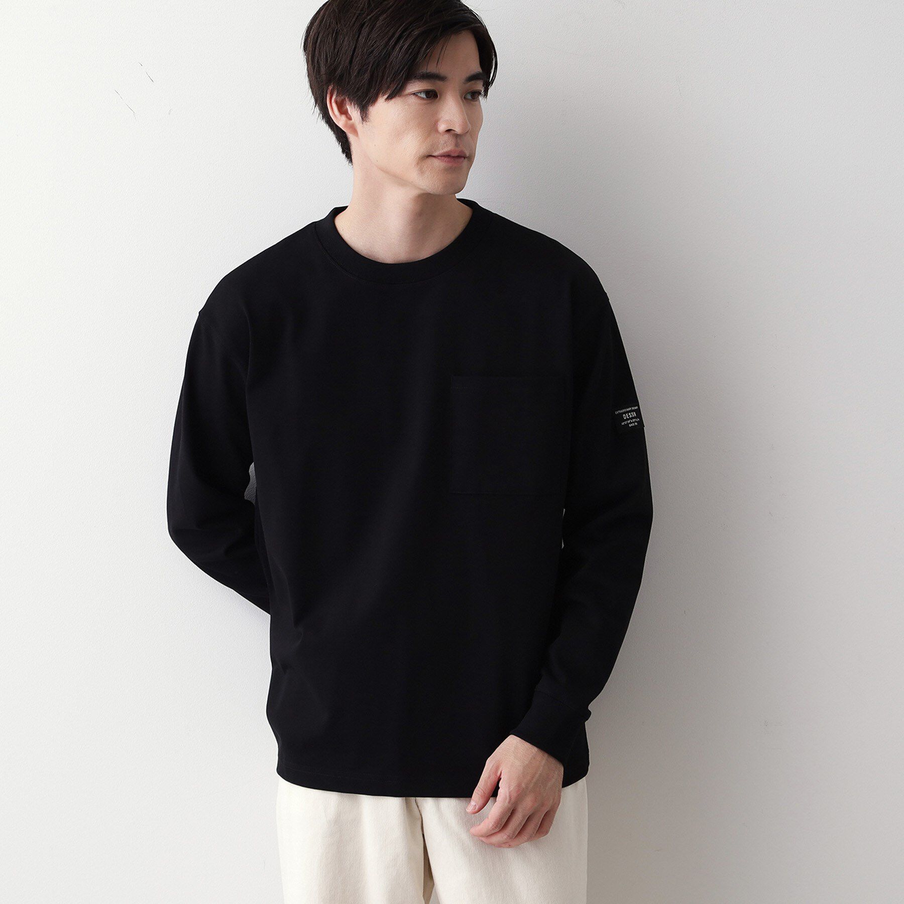 Dessin「【洗える】ヘビー天竺ロンT」|Tシャツ・カットソー|ブラック(019)