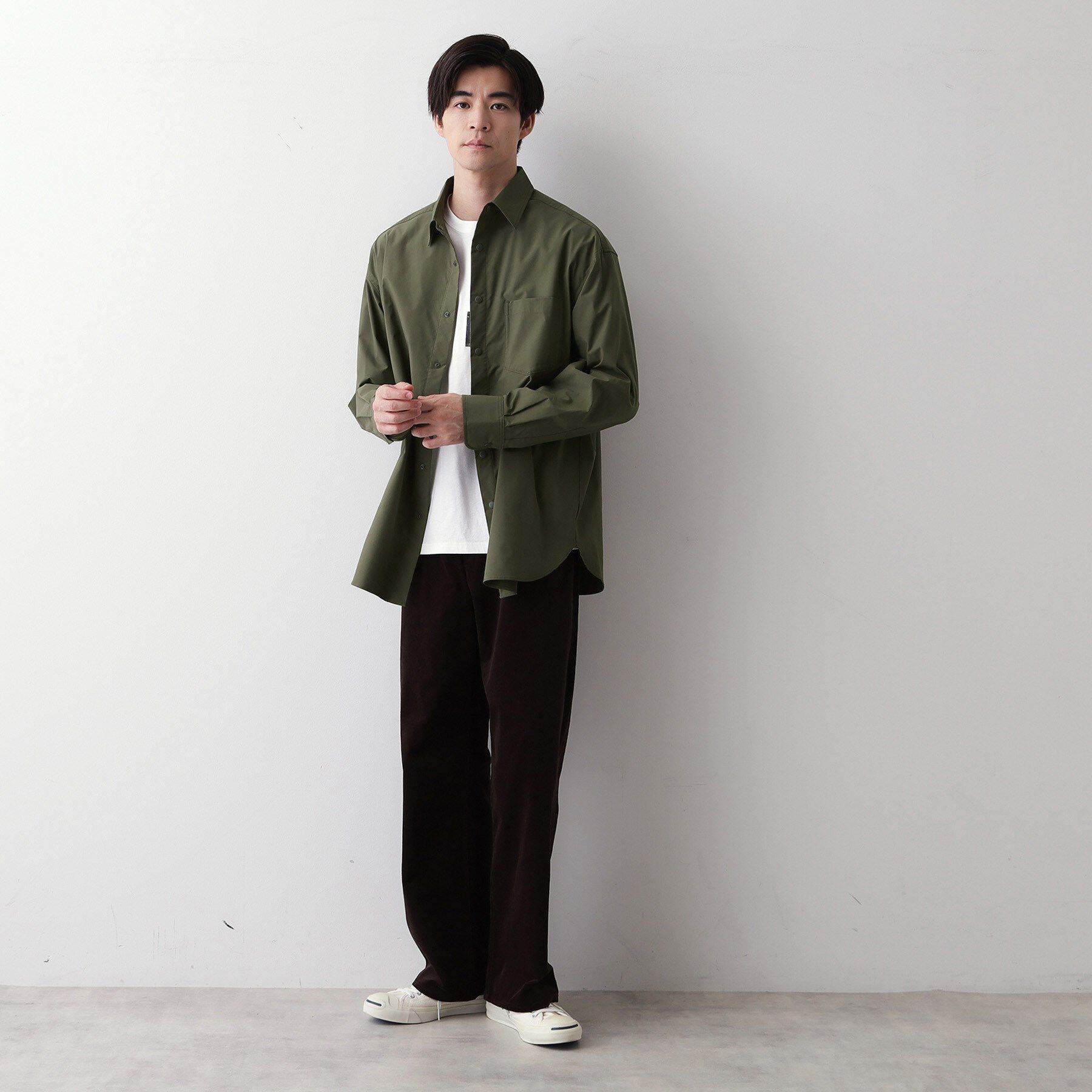 Dessin「【撥水・洗える】プラドットボタンシャツ」|シャツ・ブラウス|