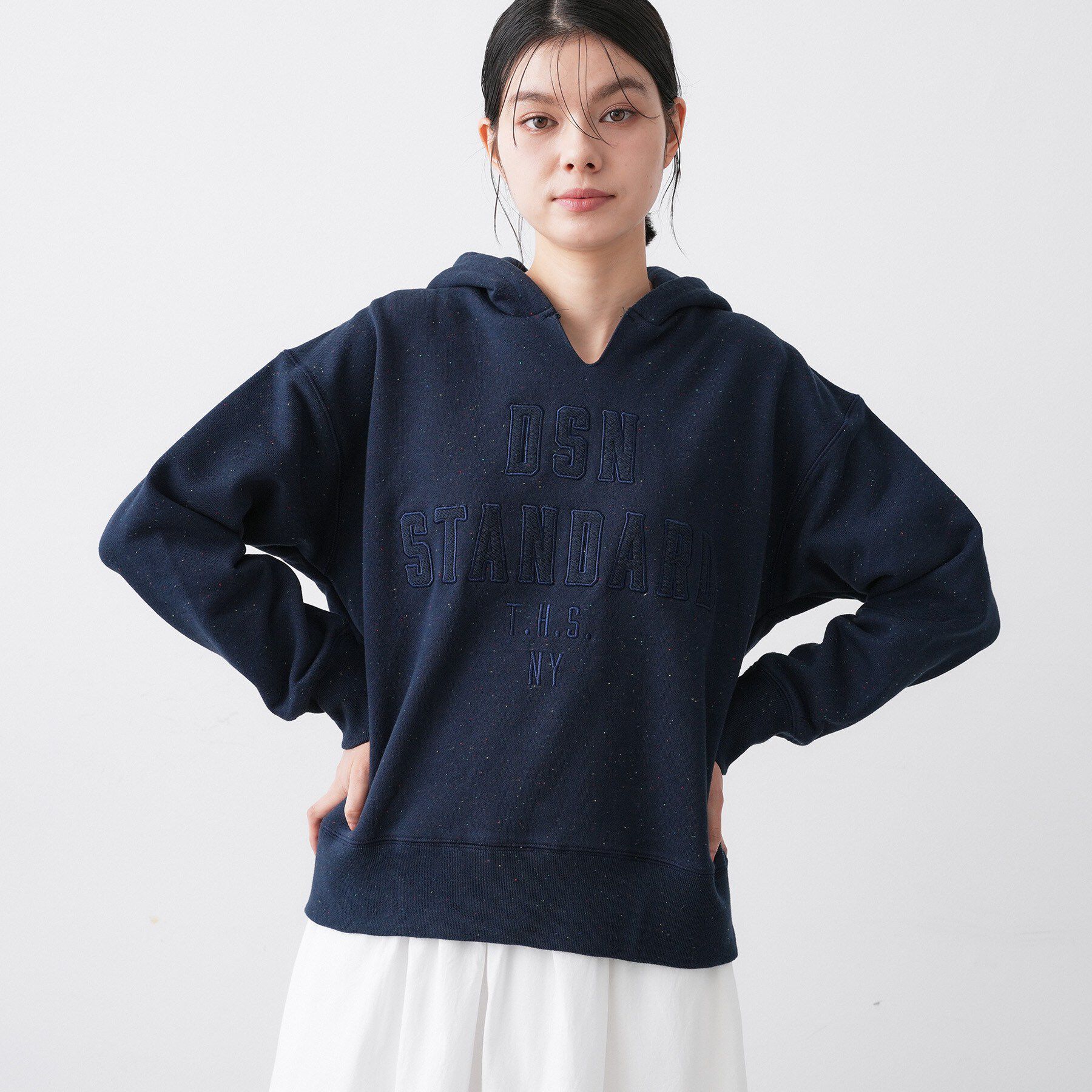 Dessin「【ユニセックス/洗える】ネップ裏毛フーディートレーナー」|パーカー|