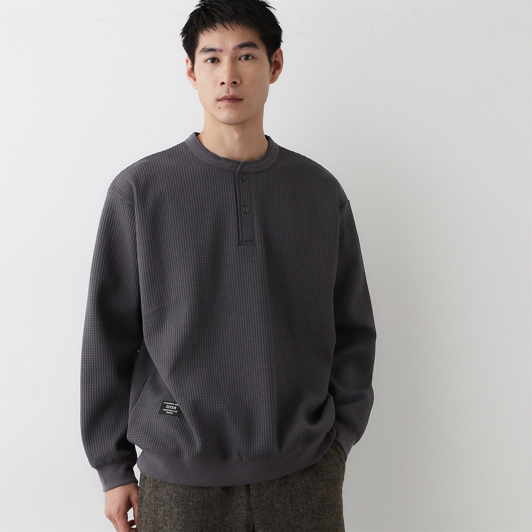 Dessin「【洗える】ソロテックスヘンリーネック」|Tシャツ・カットソー|ネイビー(094)