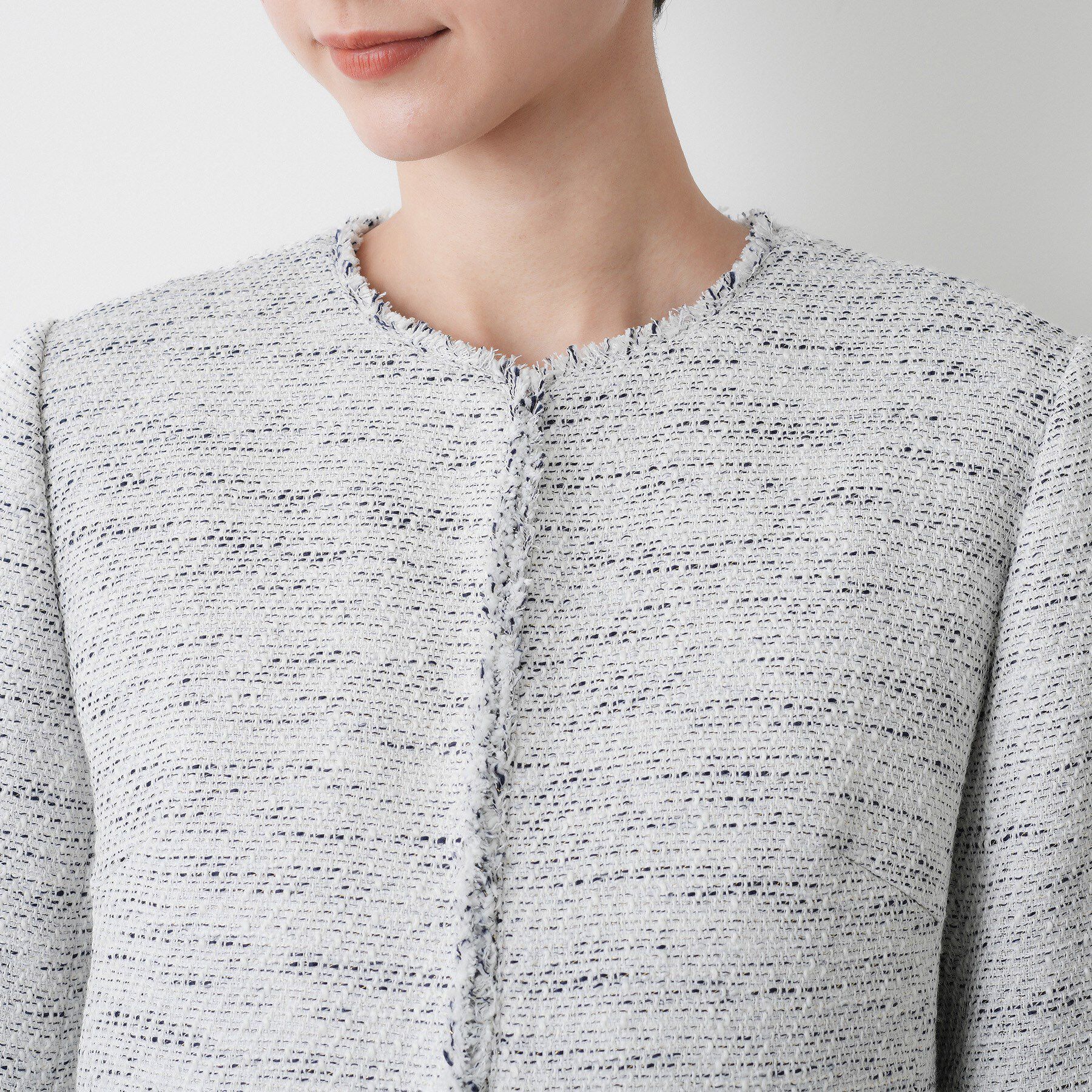 Dessin「【入卒/セレモニー】ツイードクルーネックジャケット」|ノーカラージャケット|