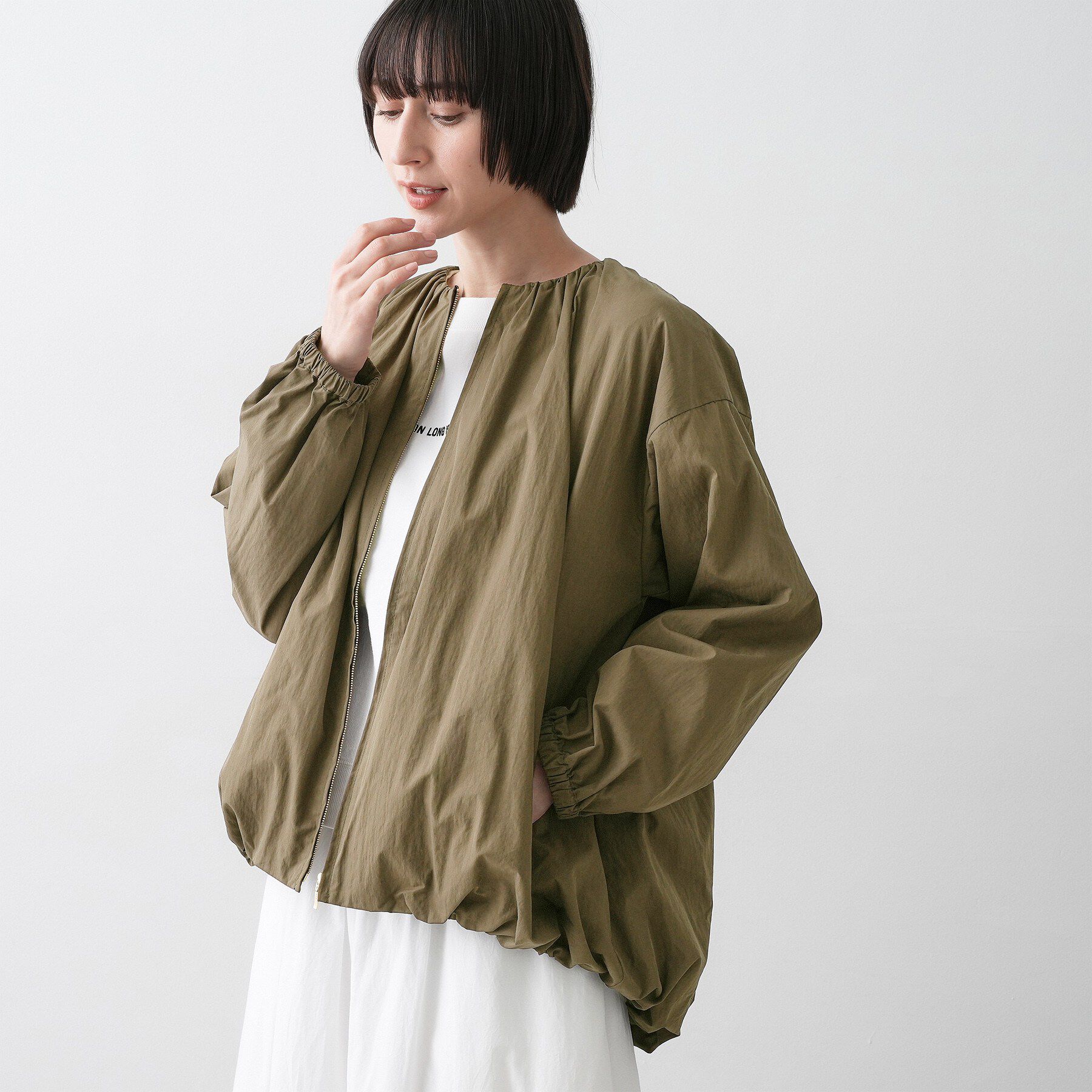 Dessin「【洗える】コットンナイロンバルーンヘムブルゾン」|ブルゾン・スタジャン|