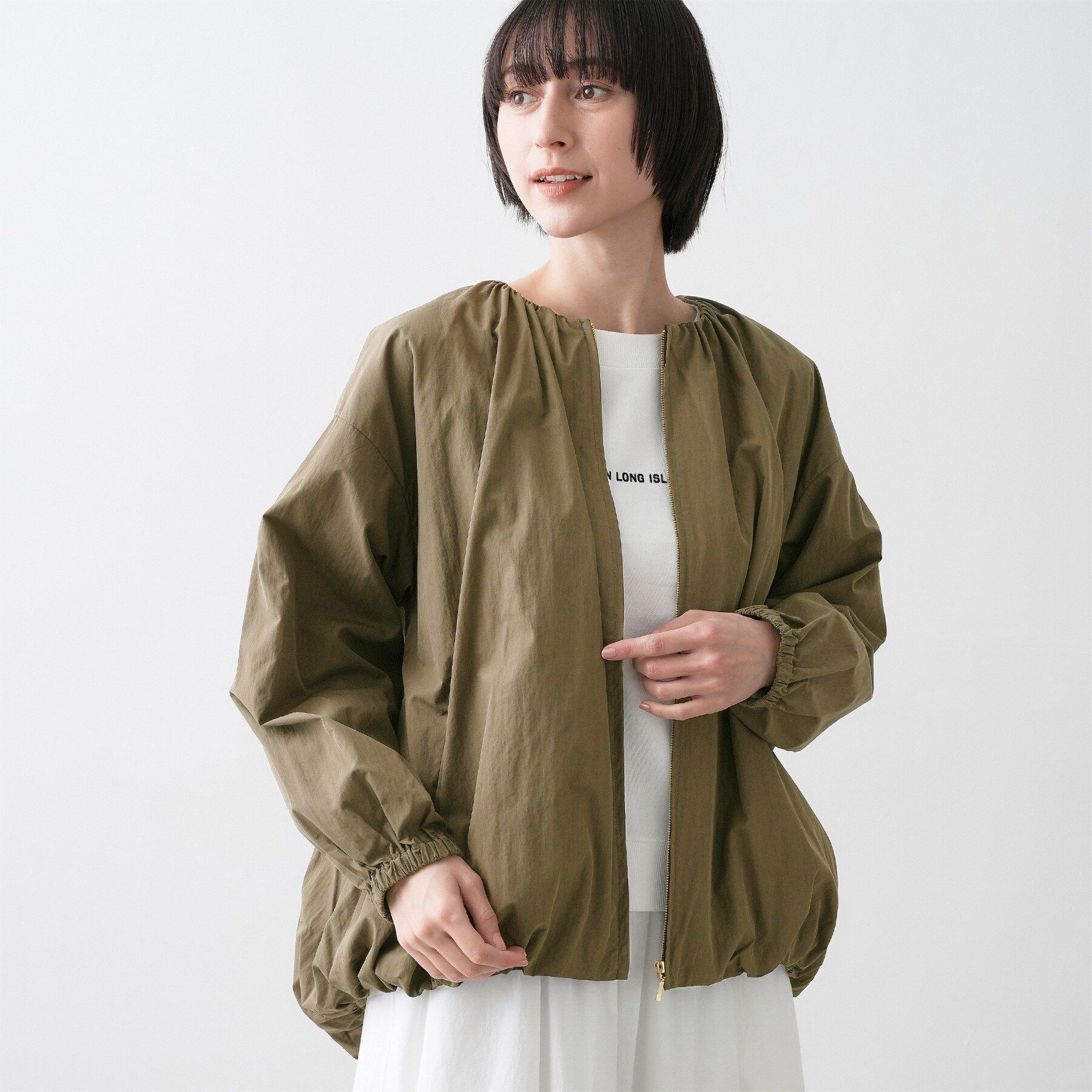 Dessin「【洗える】コットンナイロンバルーンヘムブルゾン」|ブルゾン・スタジャン|
