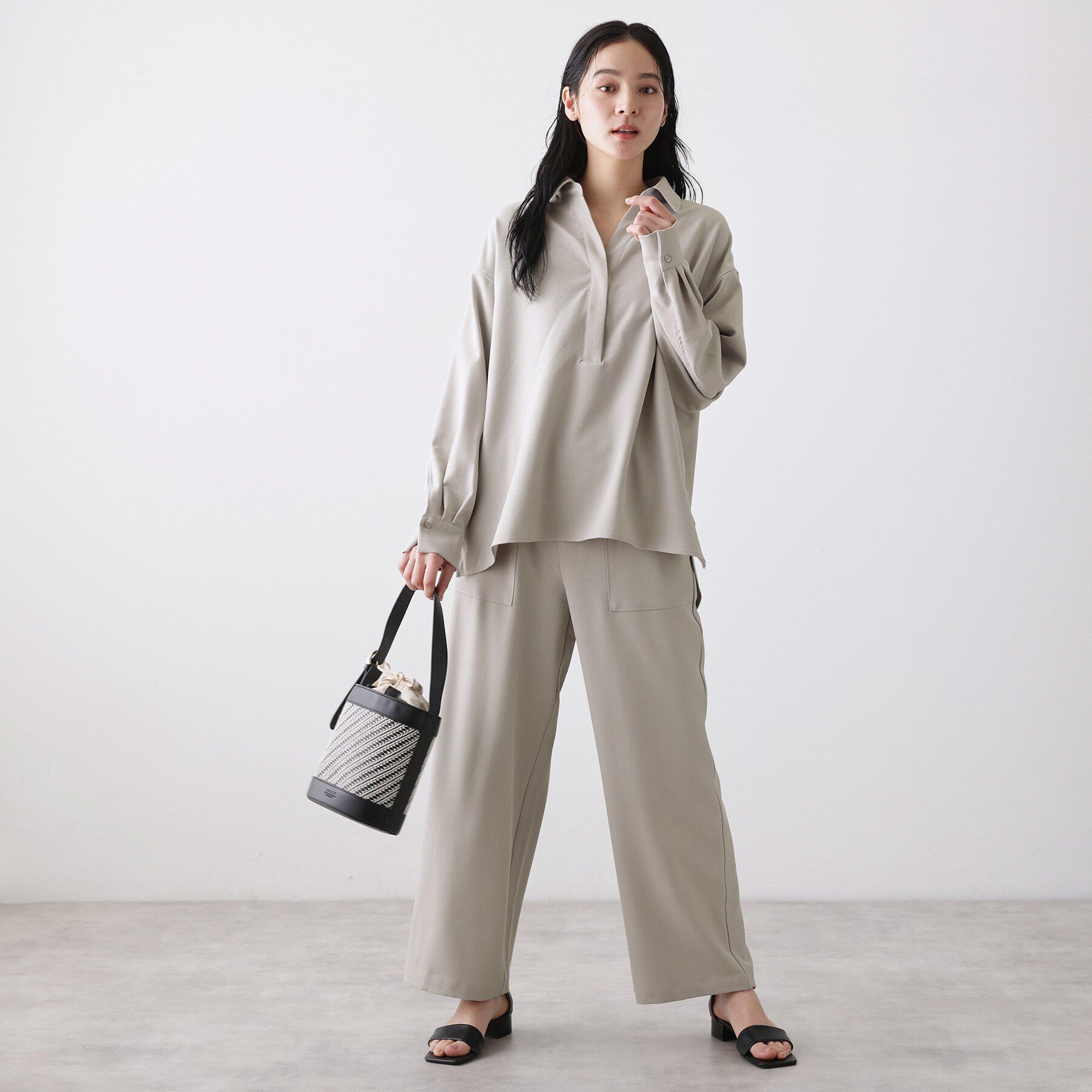 Dessin「【2点セット・洗える】メランジツイルセットアップ」|スーツ|