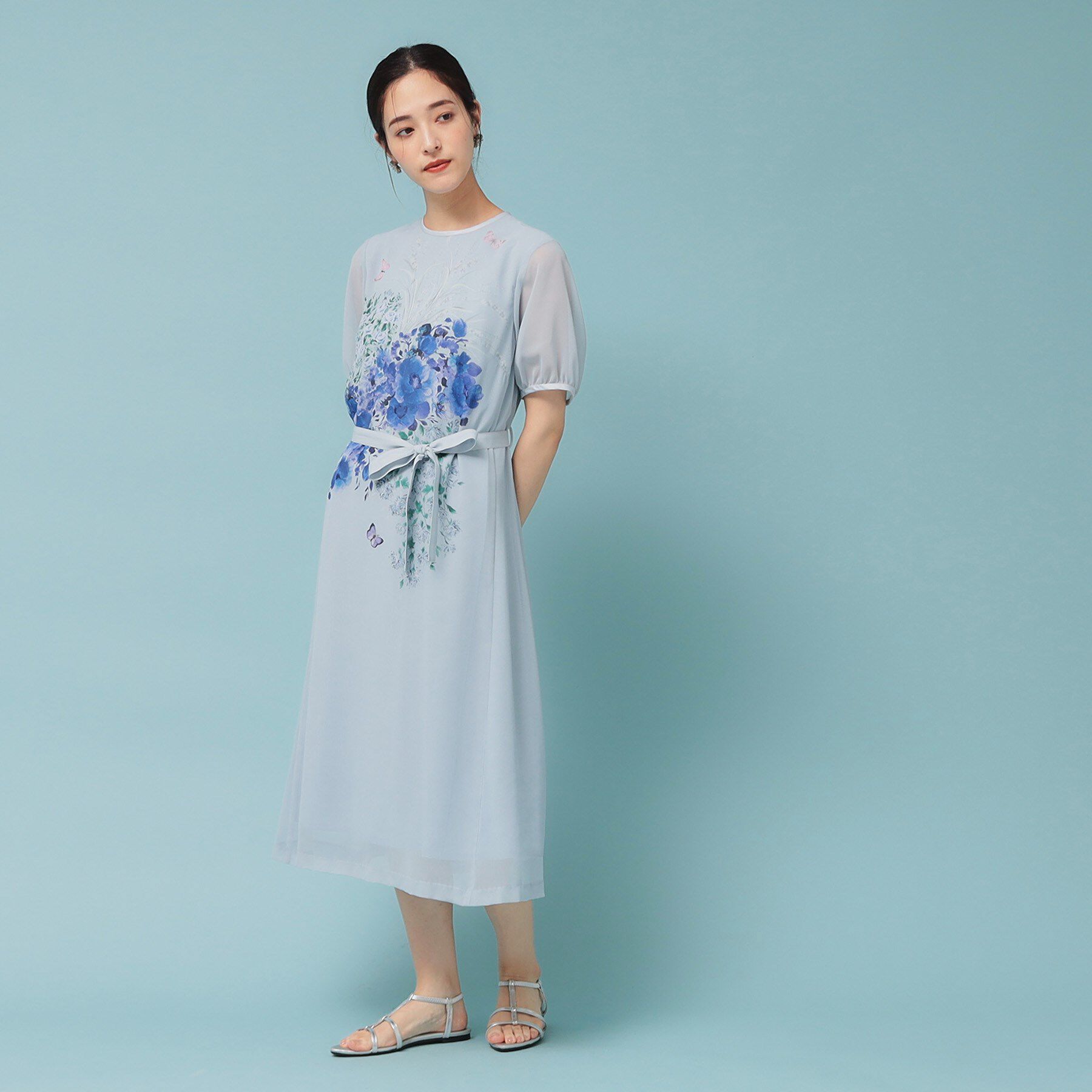 SunaUna「【co creation and yours／SS～L】パネル柄ワンピース」|ワンピース|ライトグレー(111