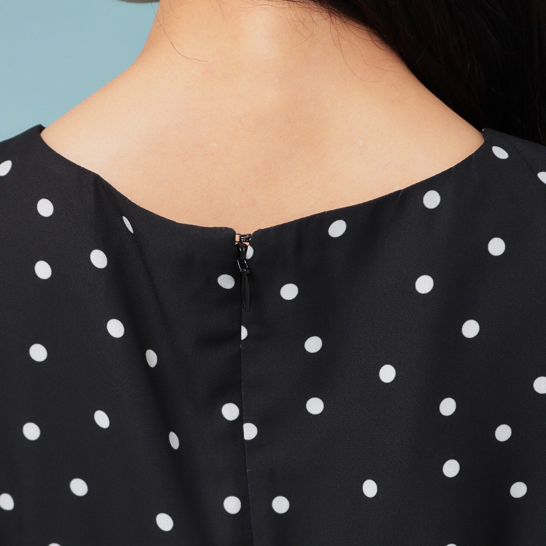 SunaUna「【袖ラッフル／S～L】ドットワンピース」|ワンピース|