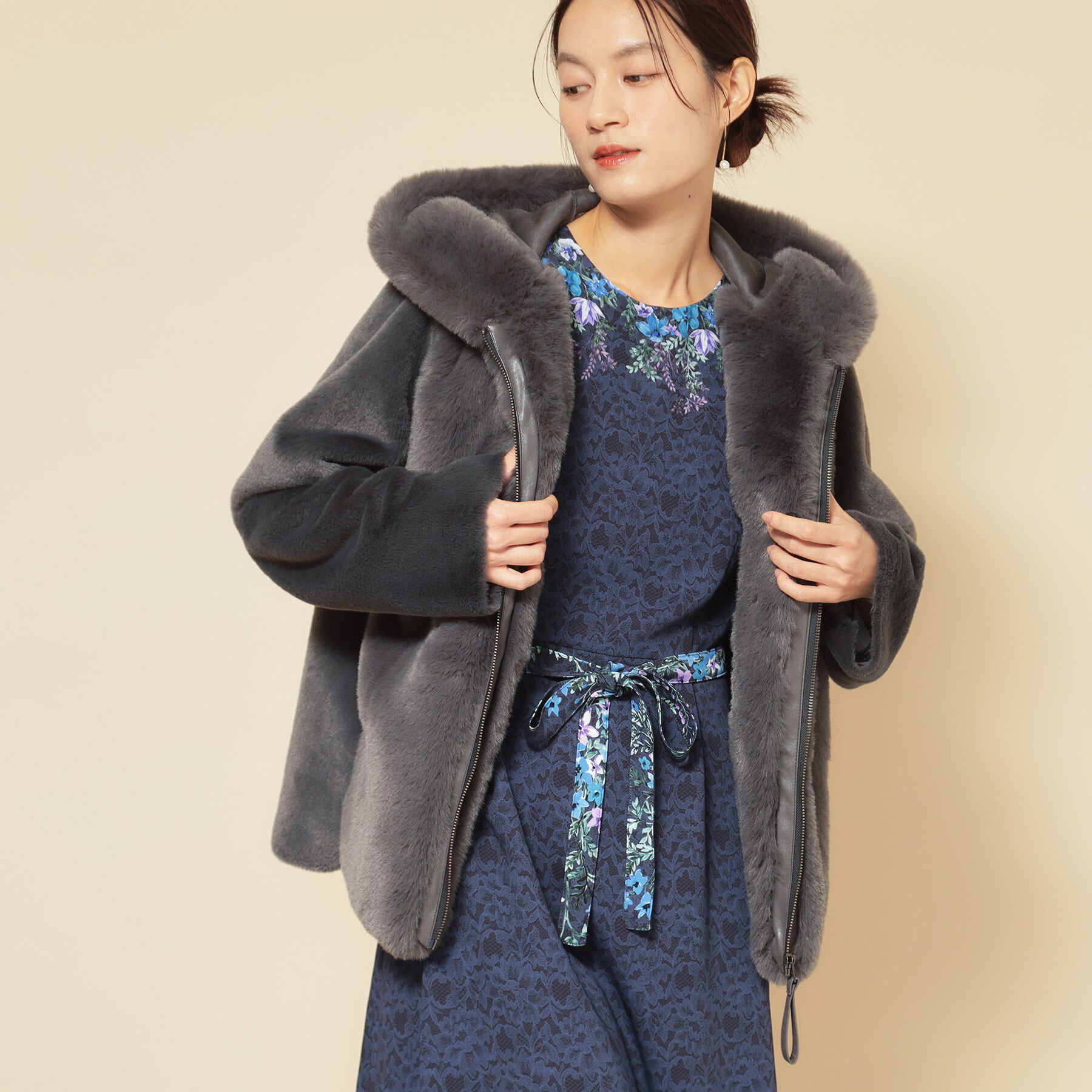 SunaUna「【冬を彩る異素材フェイクファーアウター】」|ブルゾン・スタジャン|