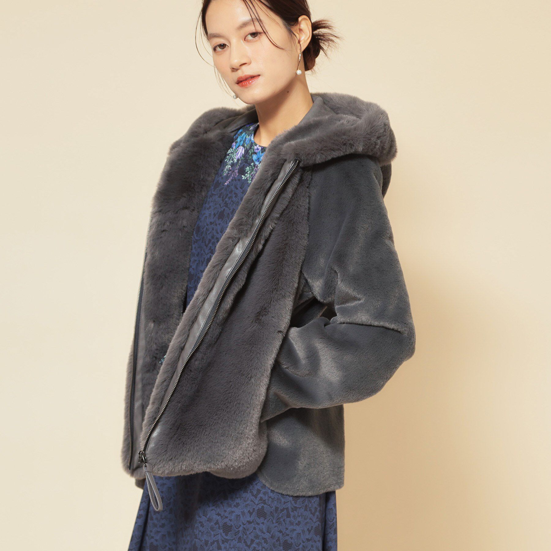 SunaUna「【冬を彩る異素材フェイクファーアウター】」|ブルゾン・スタジャン|