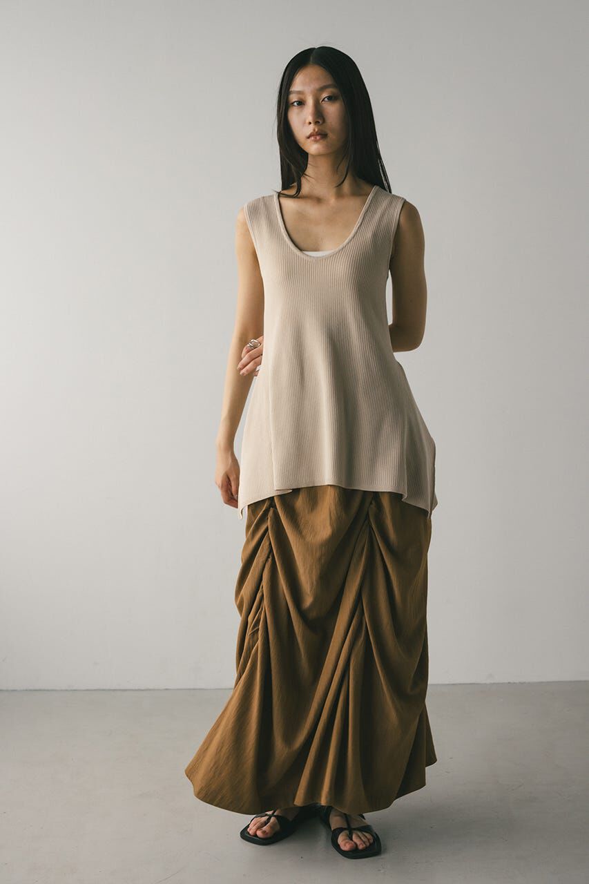 STYLEMIXER「ヘムアシンメトリーニットトップ」|タンクトップ|