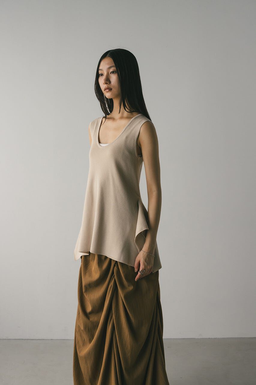 STYLEMIXER「ヘムアシンメトリーニットトップ」|タンクトップ|