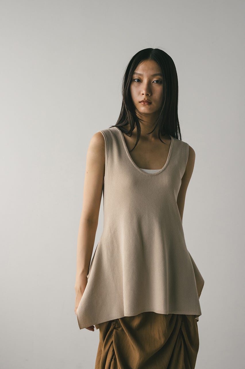 STYLEMIXER「ヘムアシンメトリーニットトップ」|タンクトップ|