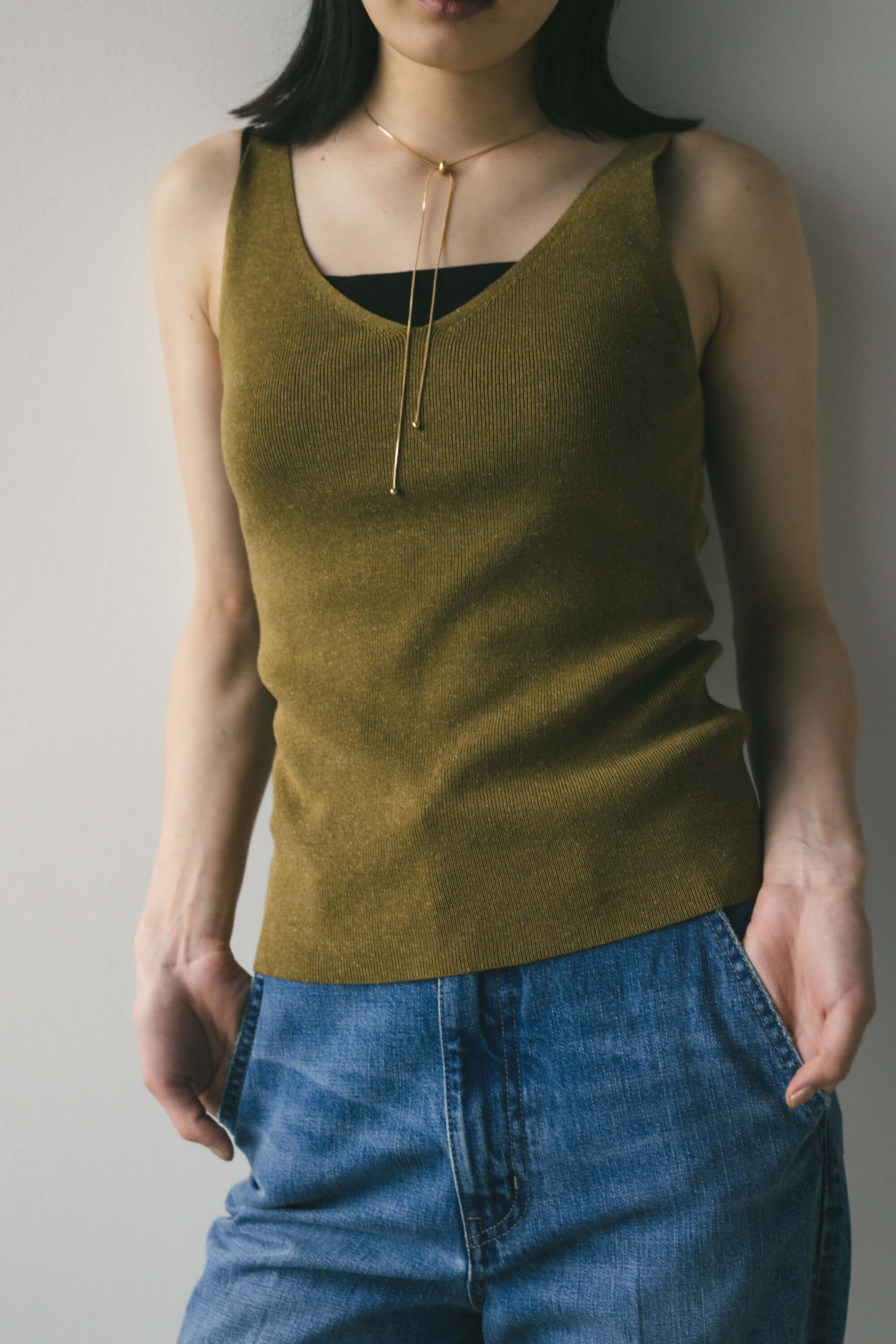 STYLEMIXER「リネンミックスVニット」|タンクトップ|