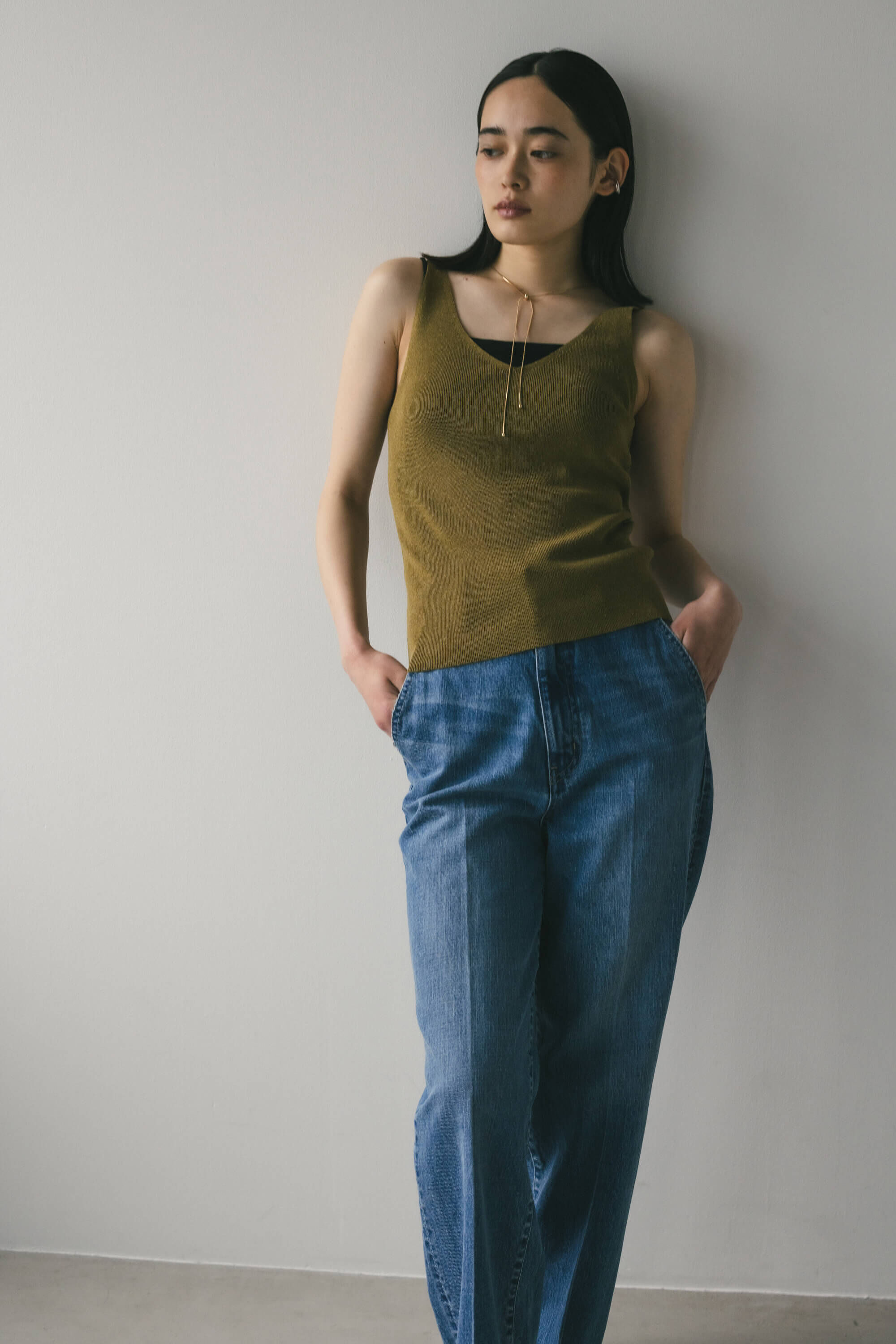STYLEMIXER「リネンミックスVニット」|タンクトップ|