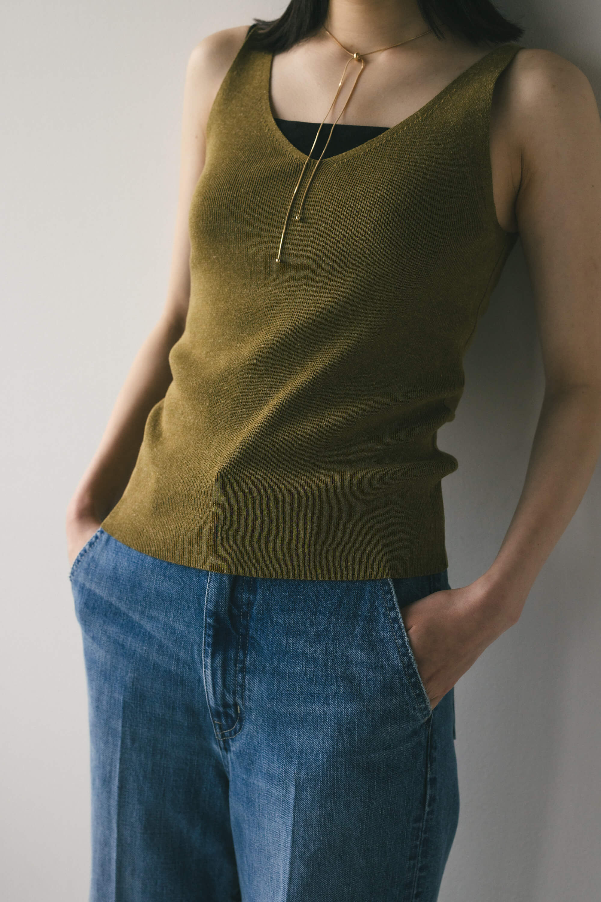 STYLEMIXER「リネンミックスVニット」|タンクトップ|