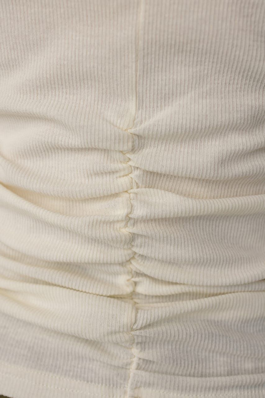 STYLEMIXER「ギャザーソフトリブカットトップ」|Tシャツ・カットソー|