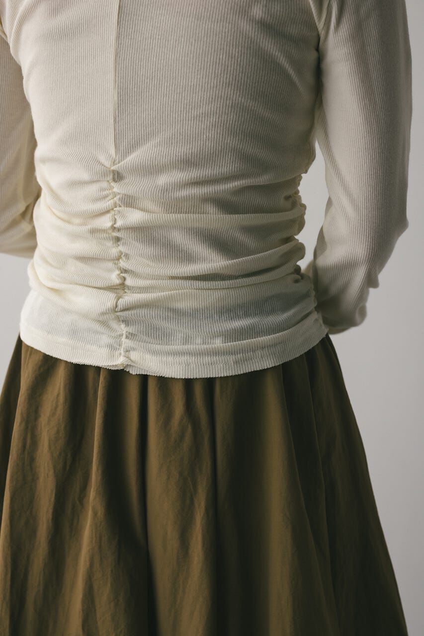 STYLEMIXER「ギャザーソフトリブカットトップ」|Tシャツ・カットソー|