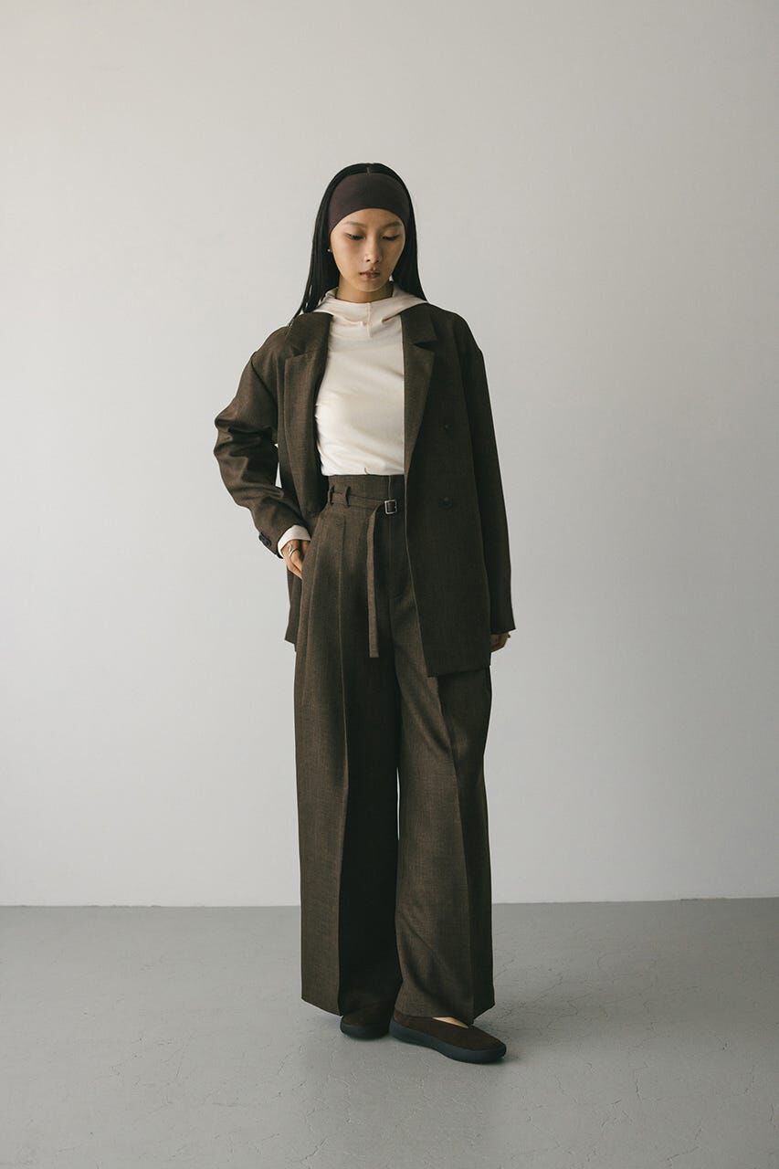 STYLEMIXER「ハイウエストワイドベルトパンツ」|その他|BRN