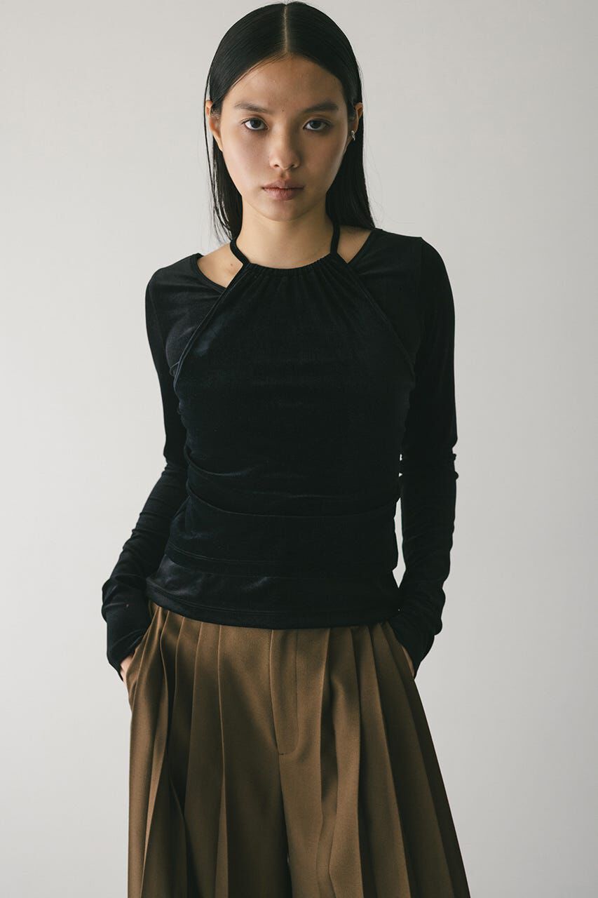 STYLEMIXER「2ピースホルターベロアトップ」|Tシャツ・カットソー|