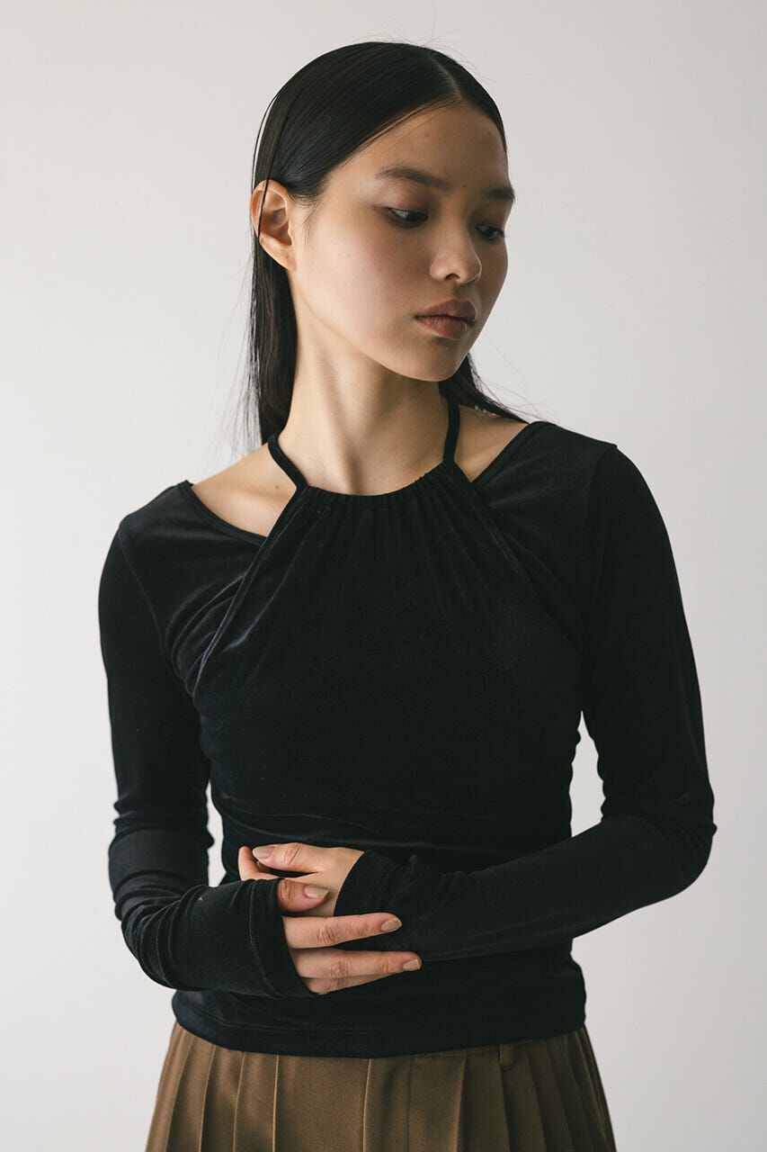 STYLEMIXER「2ピースホルターベロアトップ」|Tシャツ・カットソー|