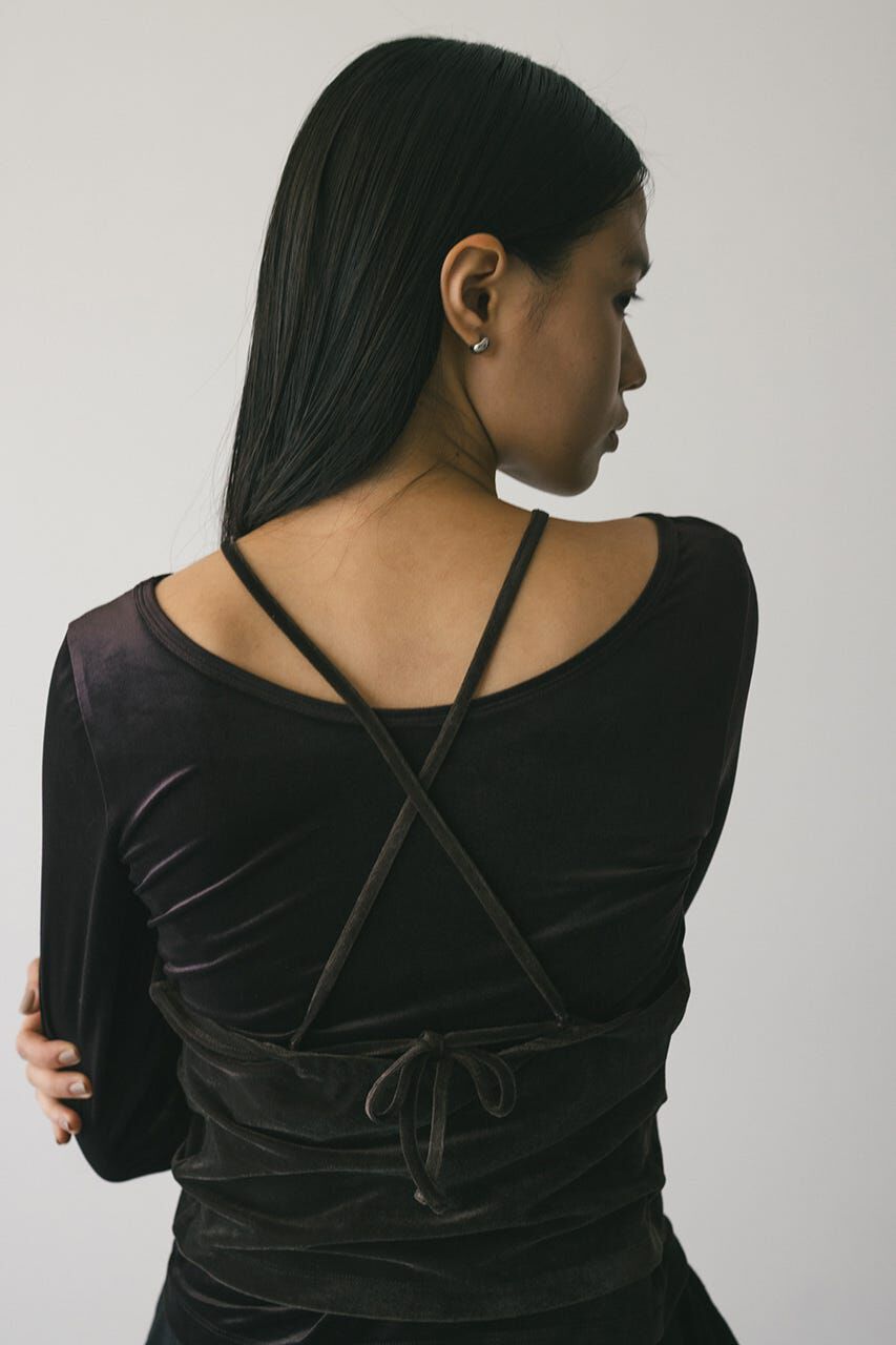 STYLEMIXER「2ピースホルターベロアトップ」|Tシャツ・カットソー|