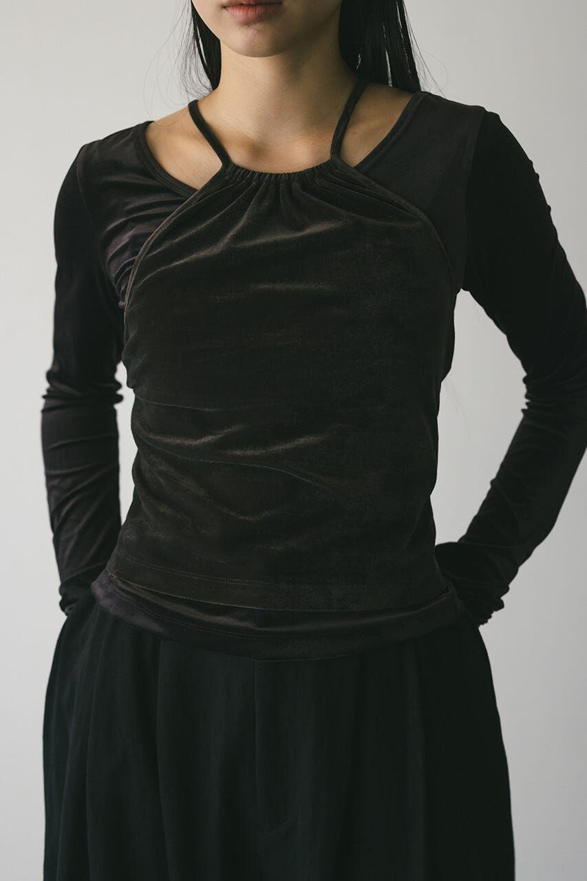 STYLEMIXER「2ピースホルターベロアトップ」|Tシャツ・カットソー|