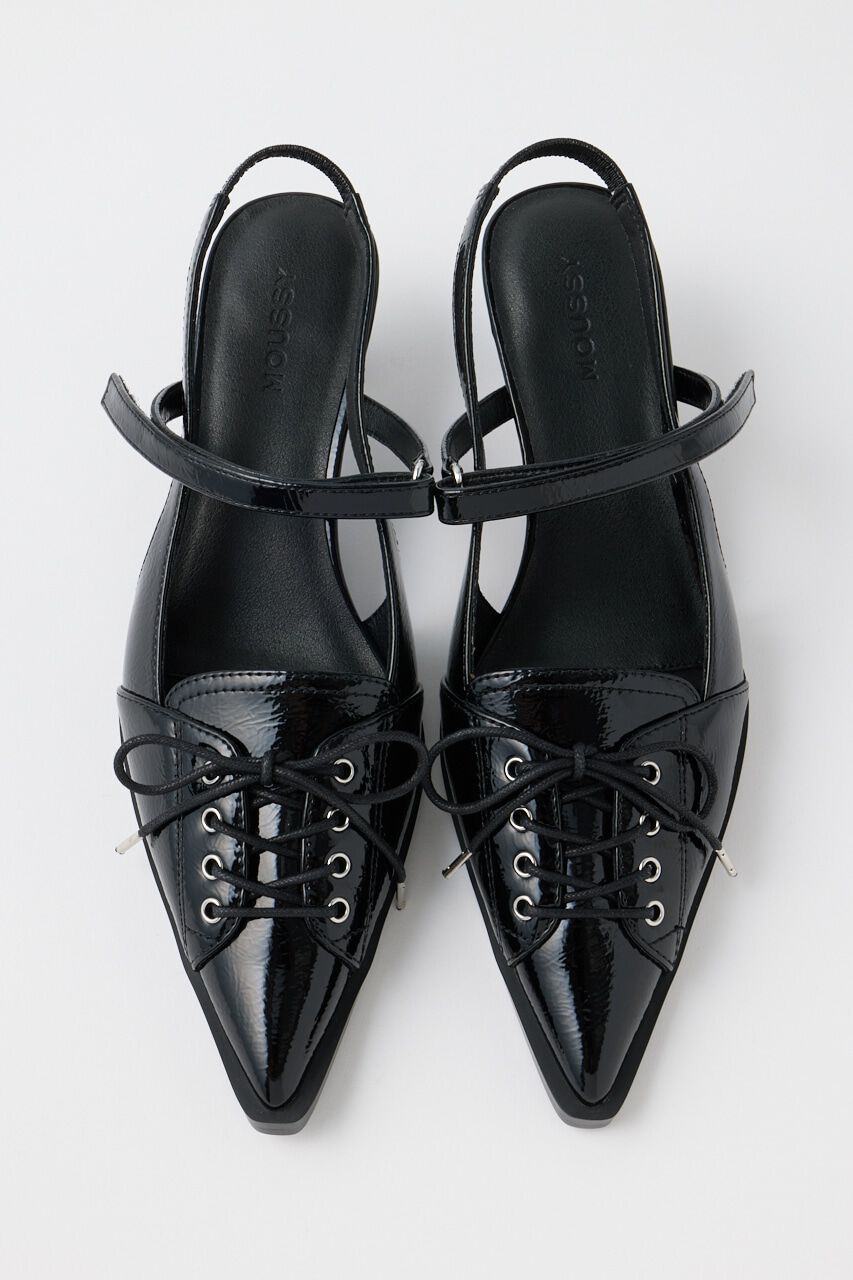 MOUSSY「LACE UP SLING BACK ミュール」|サンダル|BLK