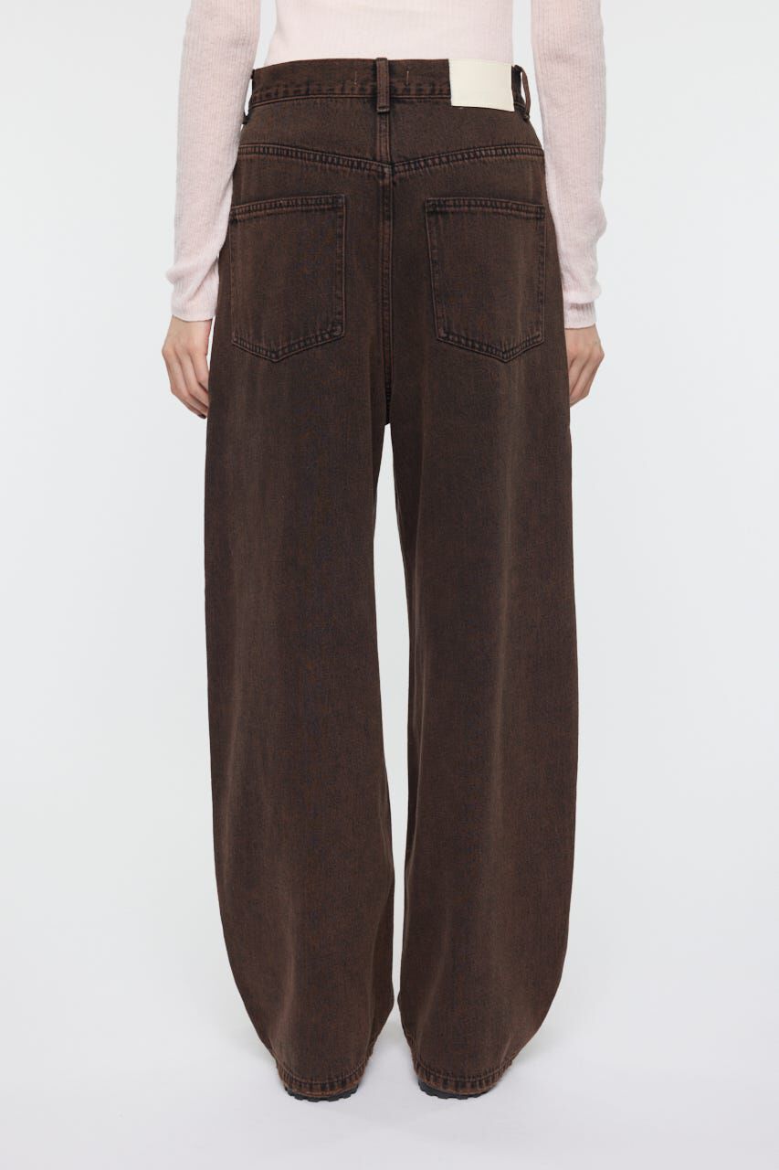 MOUSSY「F/LEATHER DOUBLE KNEE パンツ」|デニム|