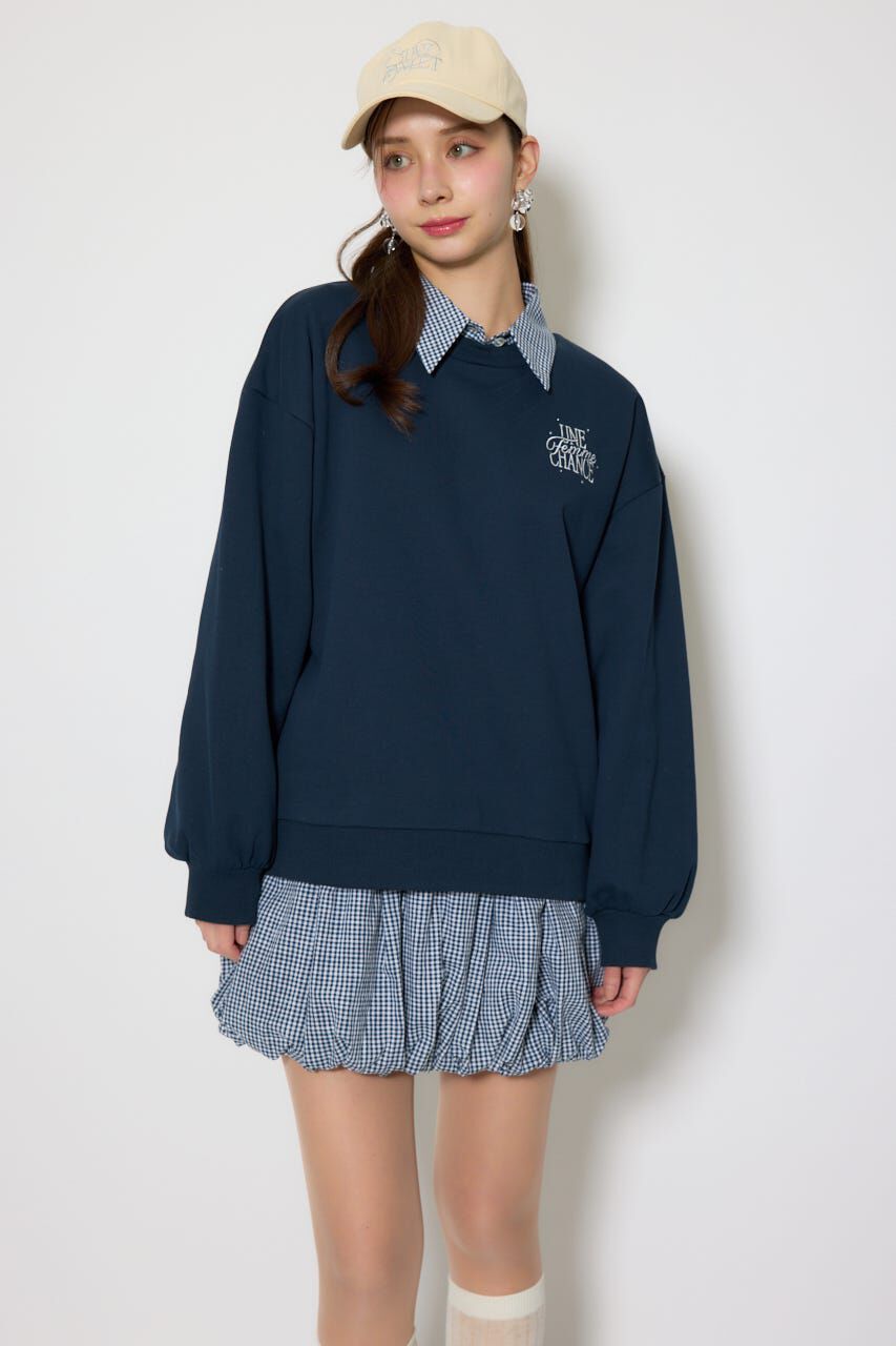 rienda「バルーンシャツセットスウェットワンピース」|ワンピース|M/NVY7