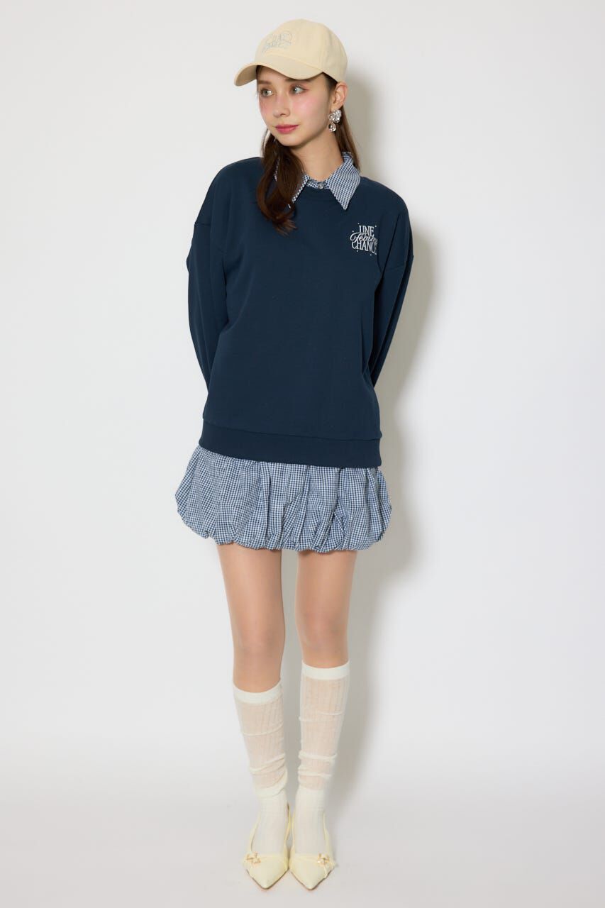 rienda「バルーンシャツセットスウェットワンピース」|ワンピース|