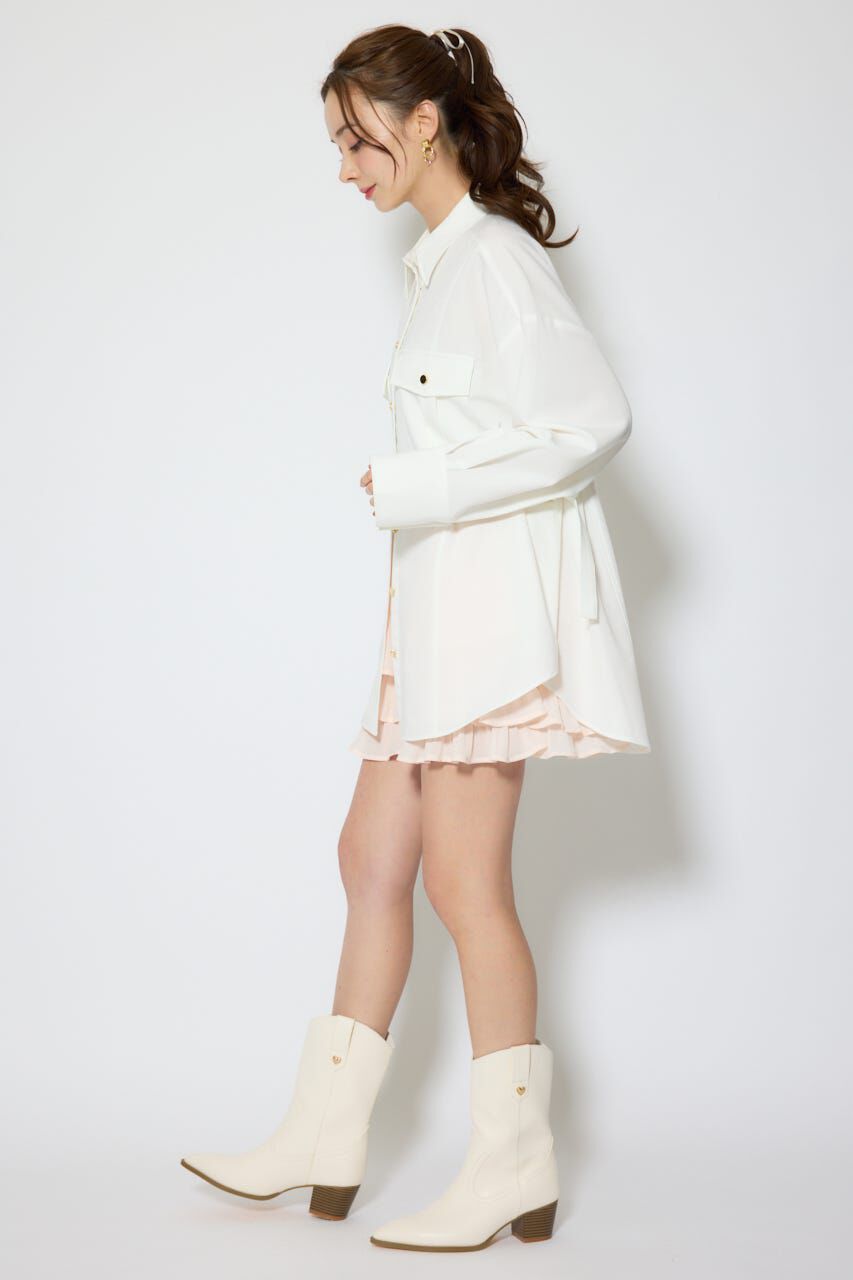 rienda「ベルトディティールビッグシャツ」|シャツ・ブラウス|