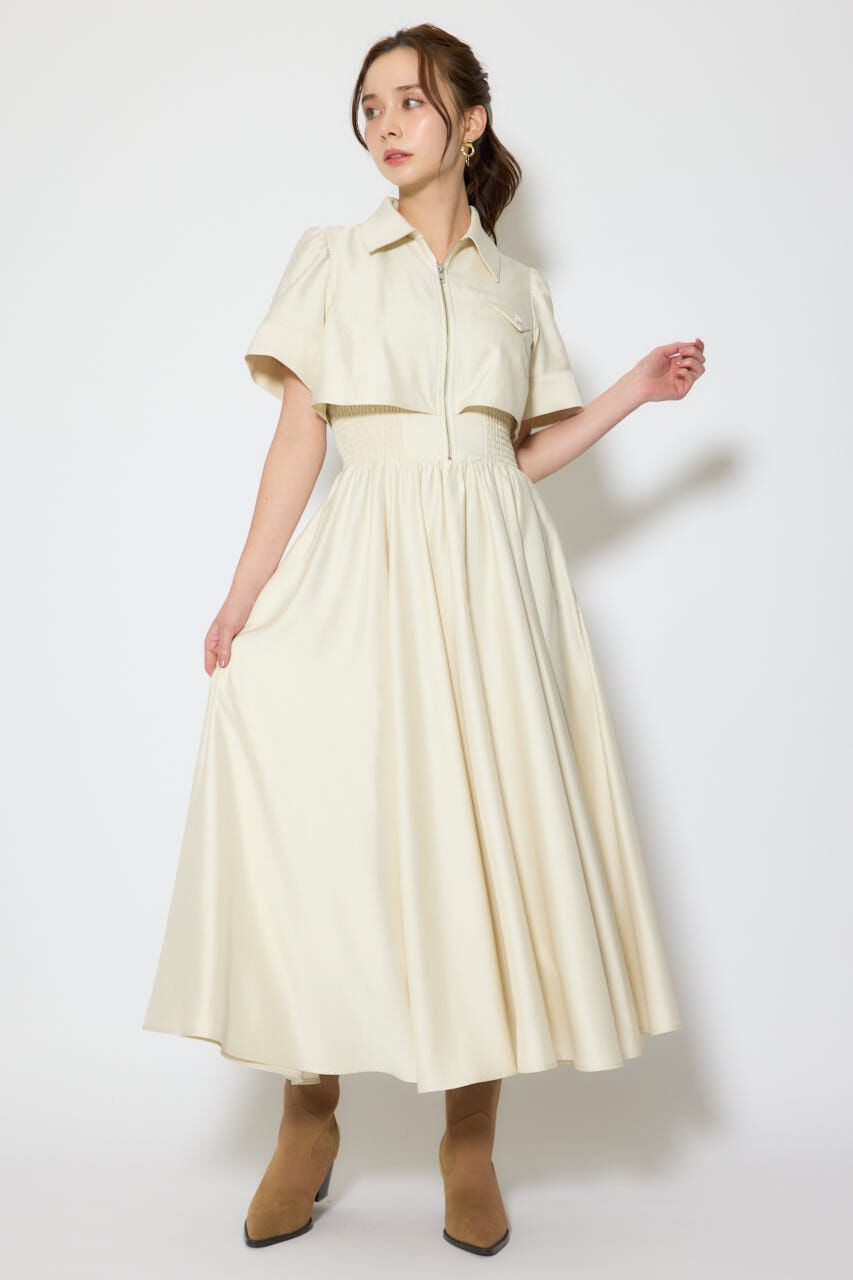 rienda「バストディティールフレアワンピース」|ワンピース|L/YEL1