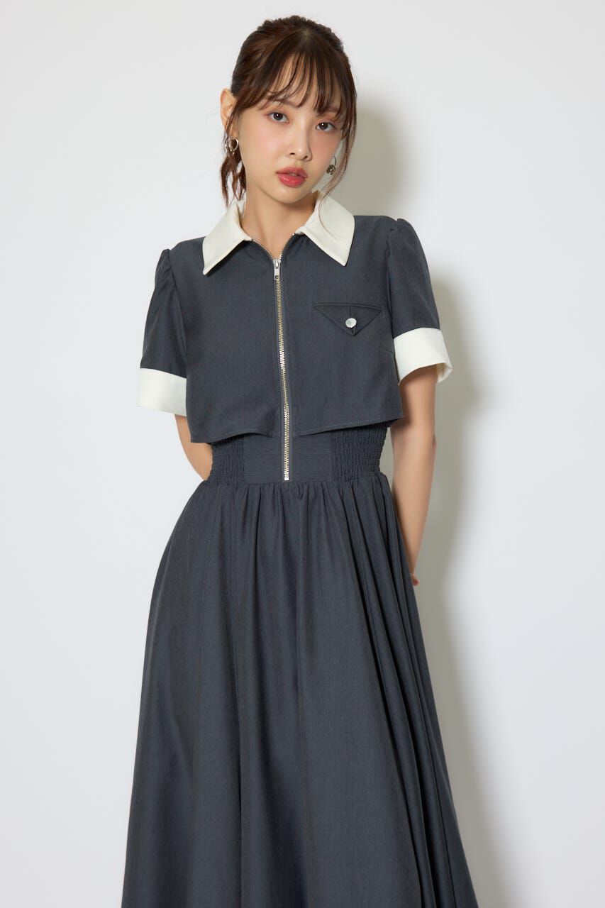 rienda「バストディティールフレアワンピース」|ワンピース|