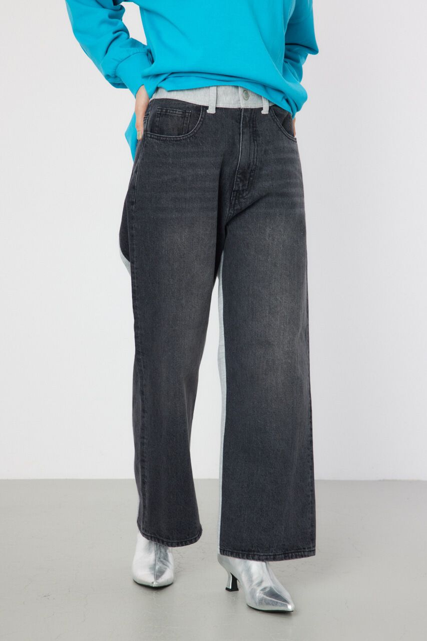 RODEO CROWNS「デニムコンビワイドパンツ」|デニム|