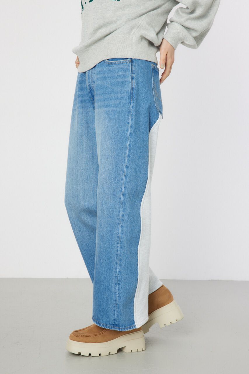 RODEO CROWNS「デニムコンビワイドパンツ」|デニム|