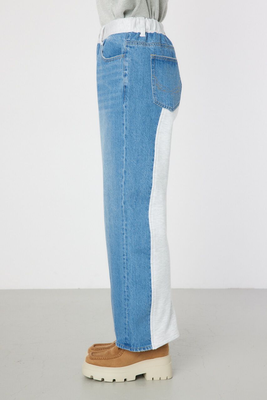 RODEO CROWNS「デニムコンビワイドパンツ」|デニム|