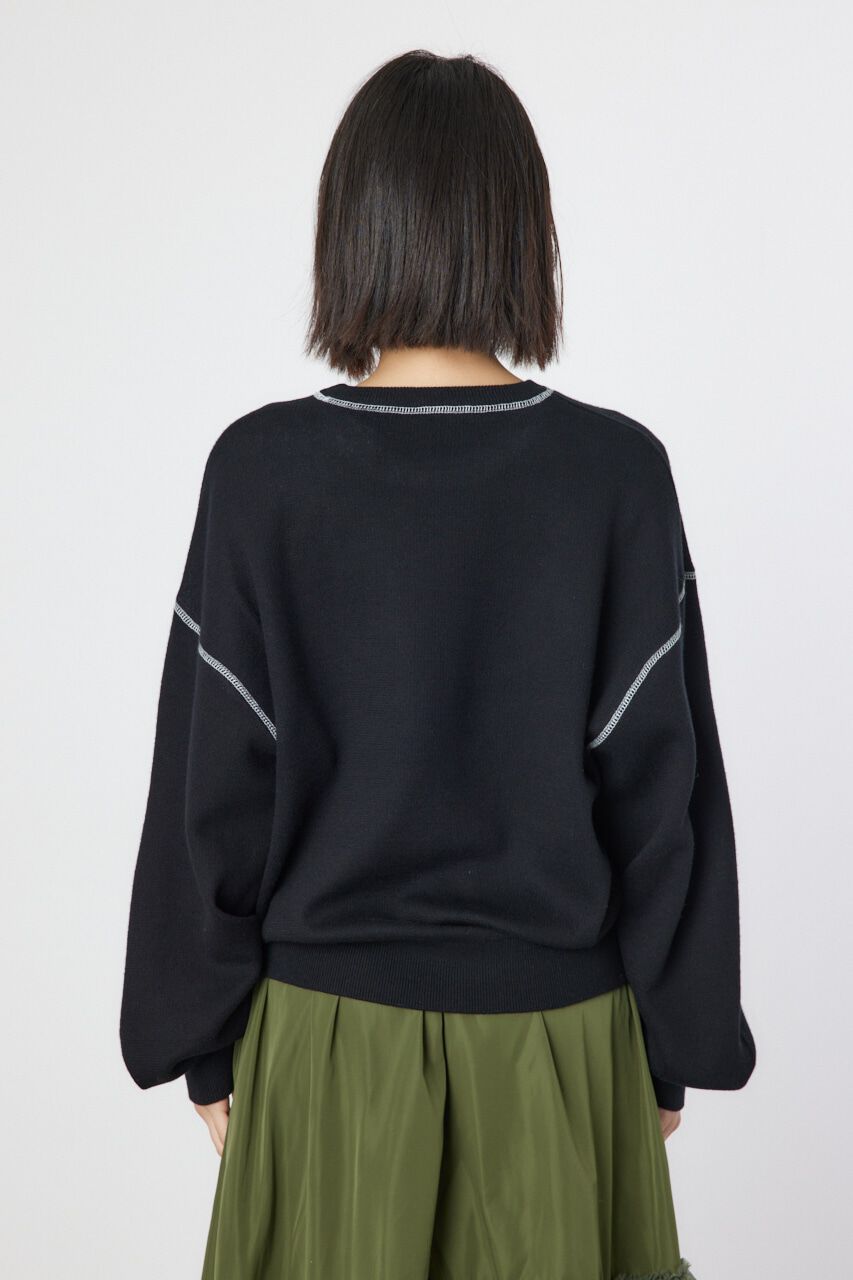 RODEO CROWNS「配色ステッチカレッジニットトップス」|ニット・セーター|