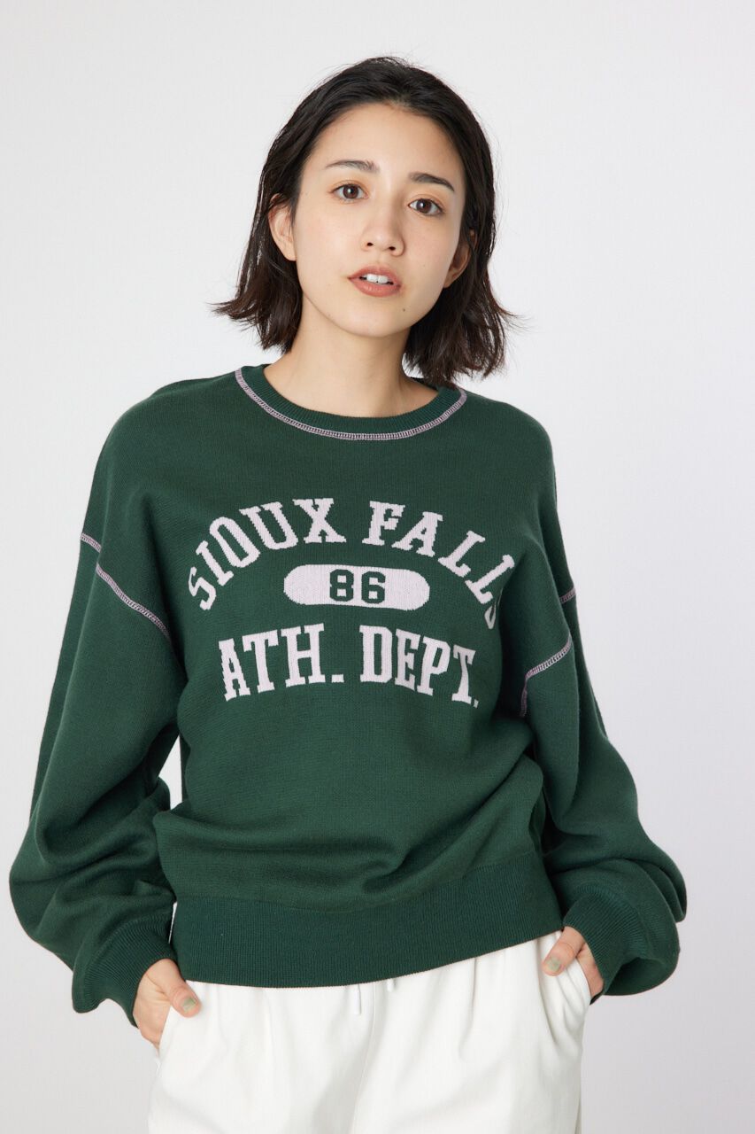 RODEO CROWNS「配色ステッチカレッジニットトップス」|ニット・セーター|