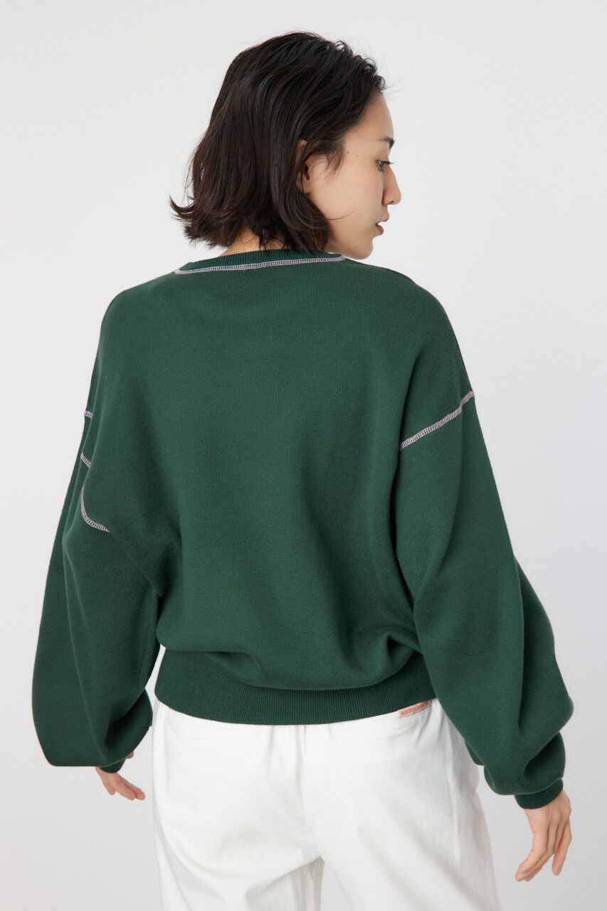 RODEO CROWNS「配色ステッチカレッジニットトップス」|ニット・セーター|