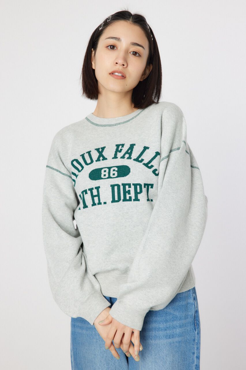 RODEO CROWNS「配色ステッチカレッジニットトップス」|ニット・セーター|L/T.GRY1