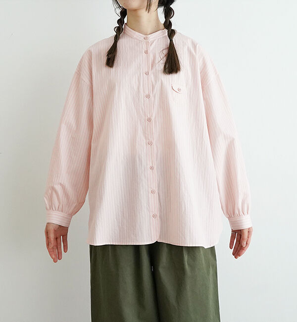 休日と詩「小さなポケットのシャツ」|シャツ・ブラウス|ピンク