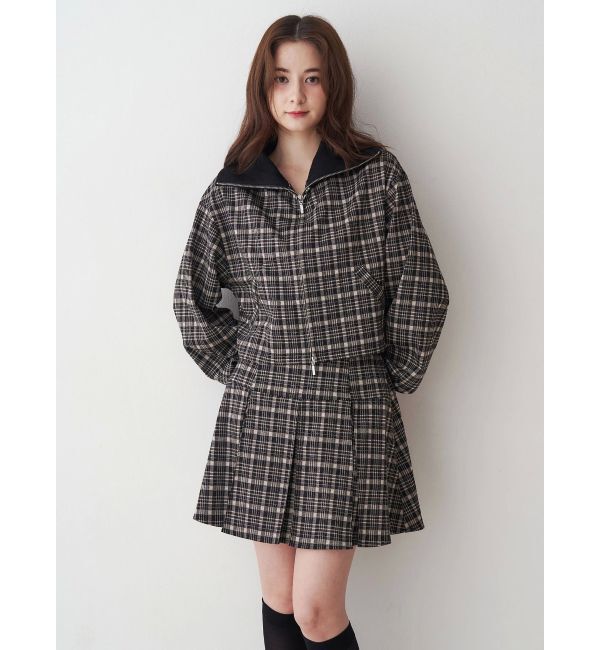 CALNAMUR「チェックニットソーブルゾン」|ブルゾン・スタジャン|