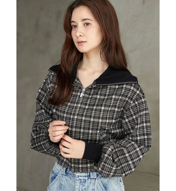 CALNAMUR「チェックニットソーブルゾン」|ブルゾン・スタジャン|