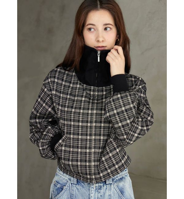 CALNAMUR「チェックニットソーブルゾン」|ブルゾン・スタジャン|