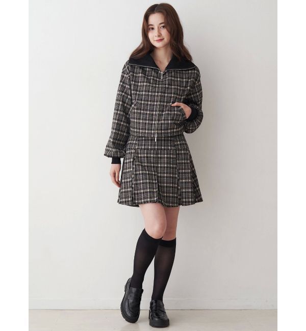 CALNAMUR「チェックニットソーブルゾン」|ブルゾン・スタジャン|