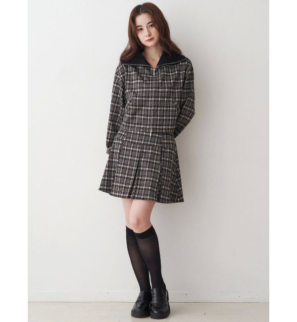 CALNAMUR「チェックニットソーブルゾン」|ブルゾン・スタジャン|