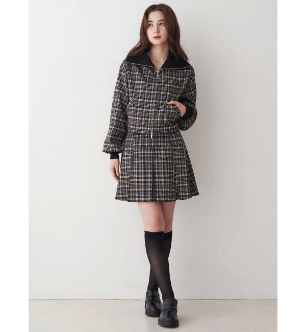 CALNAMUR「チェックニットソーブルゾン」|ブルゾン・スタジャン|