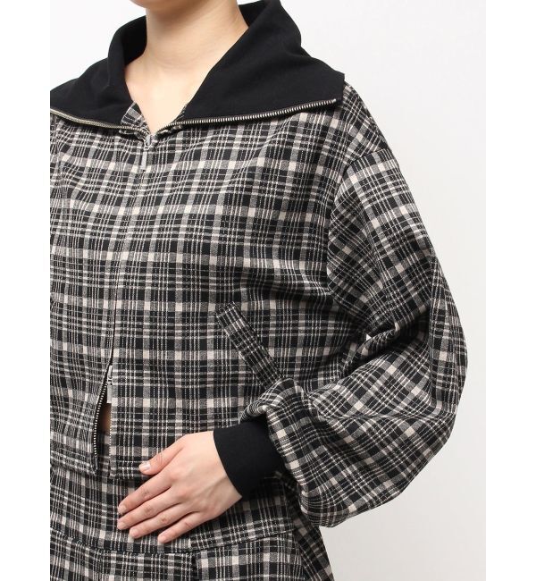 CALNAMUR「チェックニットソーブルゾン」|ブルゾン・スタジャン|